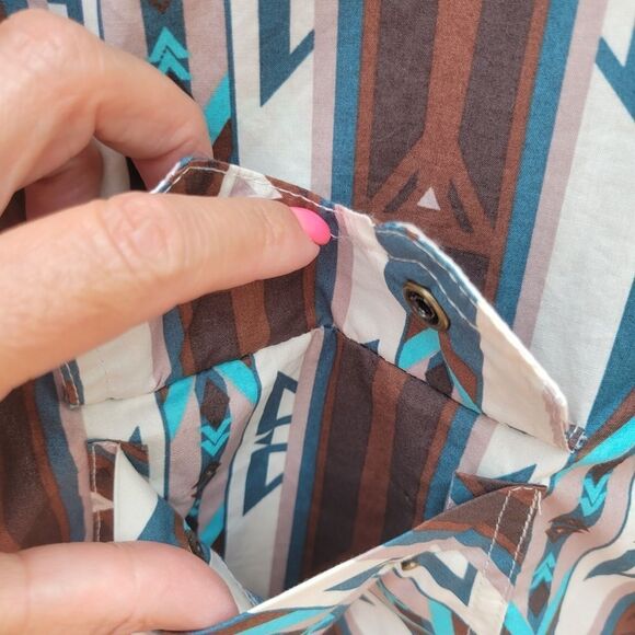 Rock & Roll Men's Modern Fit Denim Blue Long Sleeve Button Down Shirt Size XXL - Picture 8 of 14